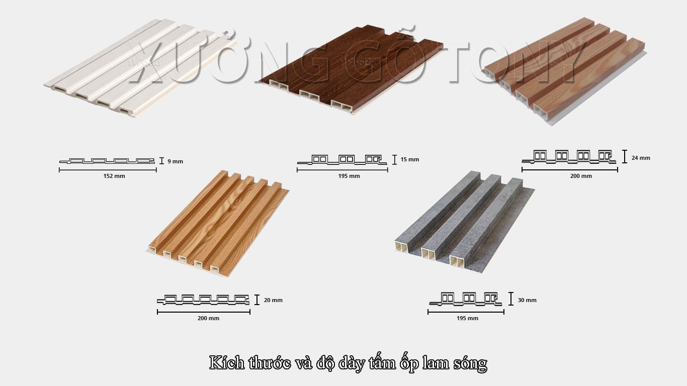 Kích thước và độ dày tấm lam sóng nhựa ốp tường