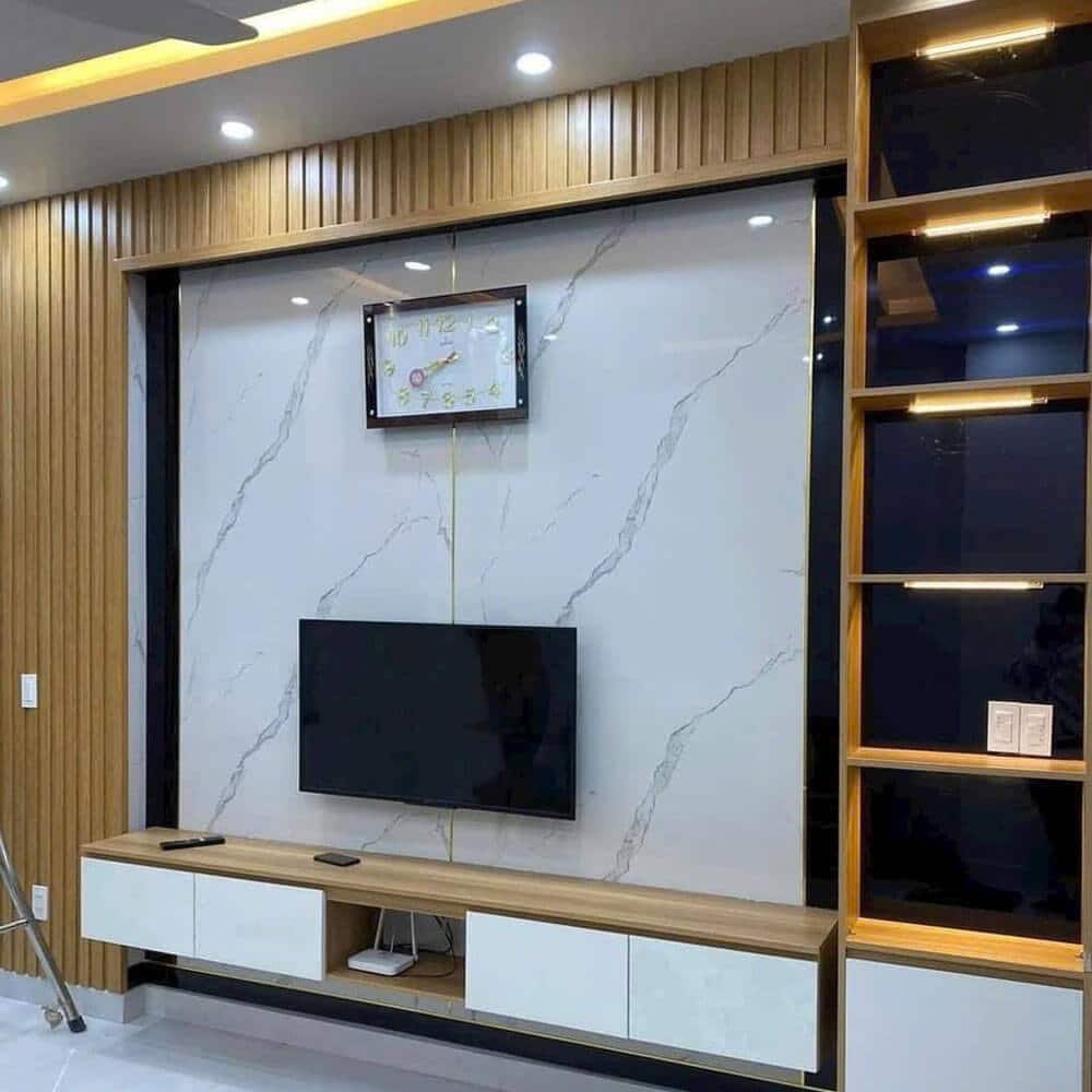 Thi công Vách Tivi - Giải Pháp Trang Trí Hiện Đại Cho Phòng Khách Của Bạn