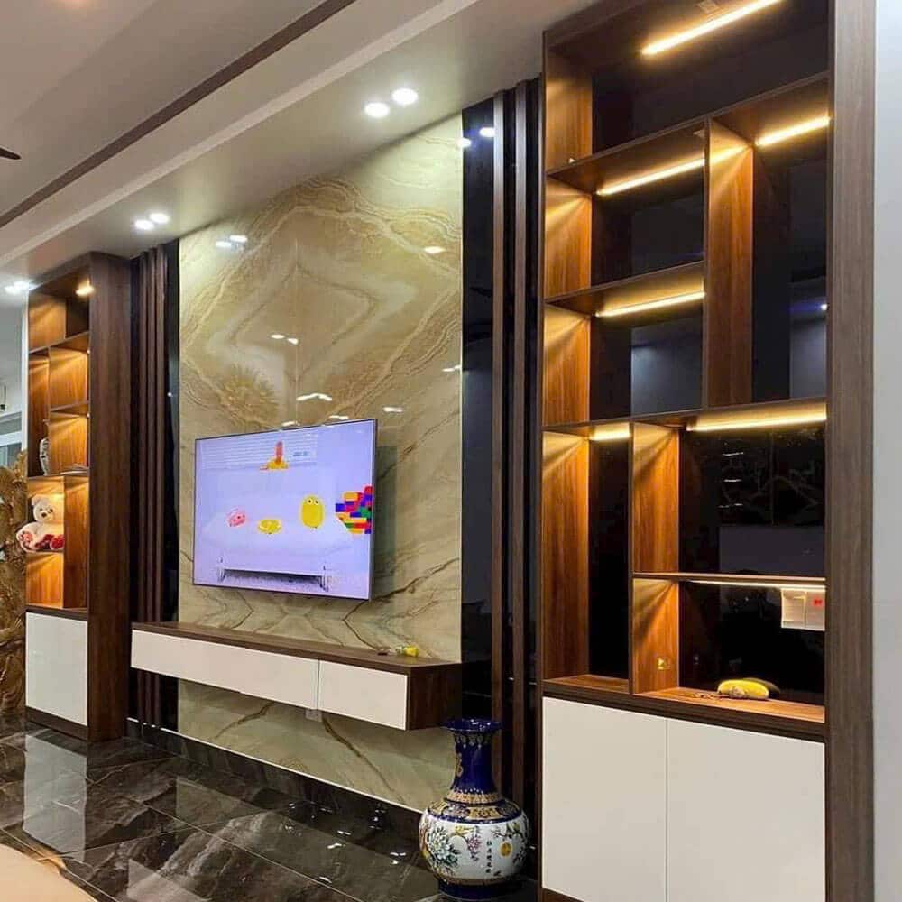 Thi công Vách Tivi - Giải Pháp Trang Trí Hiện Đại Cho Phòng Khách Của Bạn