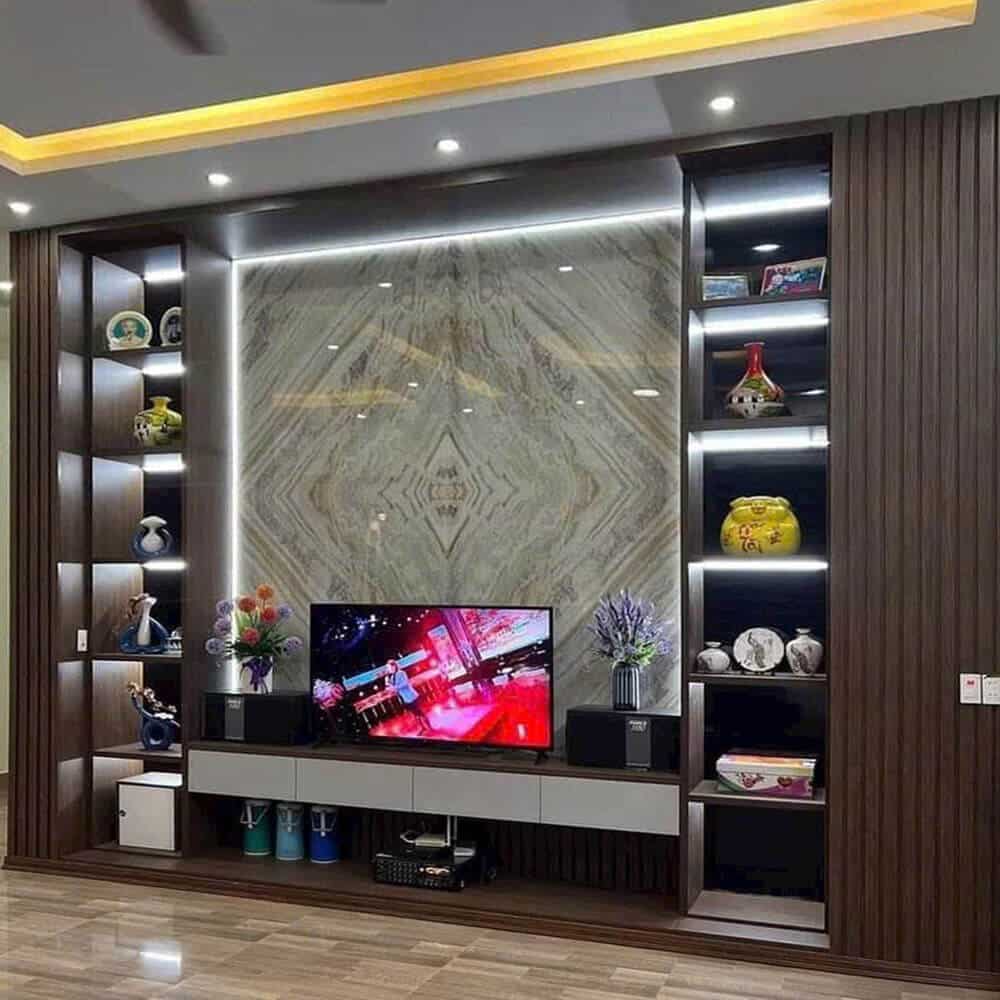 Thi công Vách Tivi - Giải Pháp Trang Trí Hiện Đại Cho Phòng Khách Của Bạn