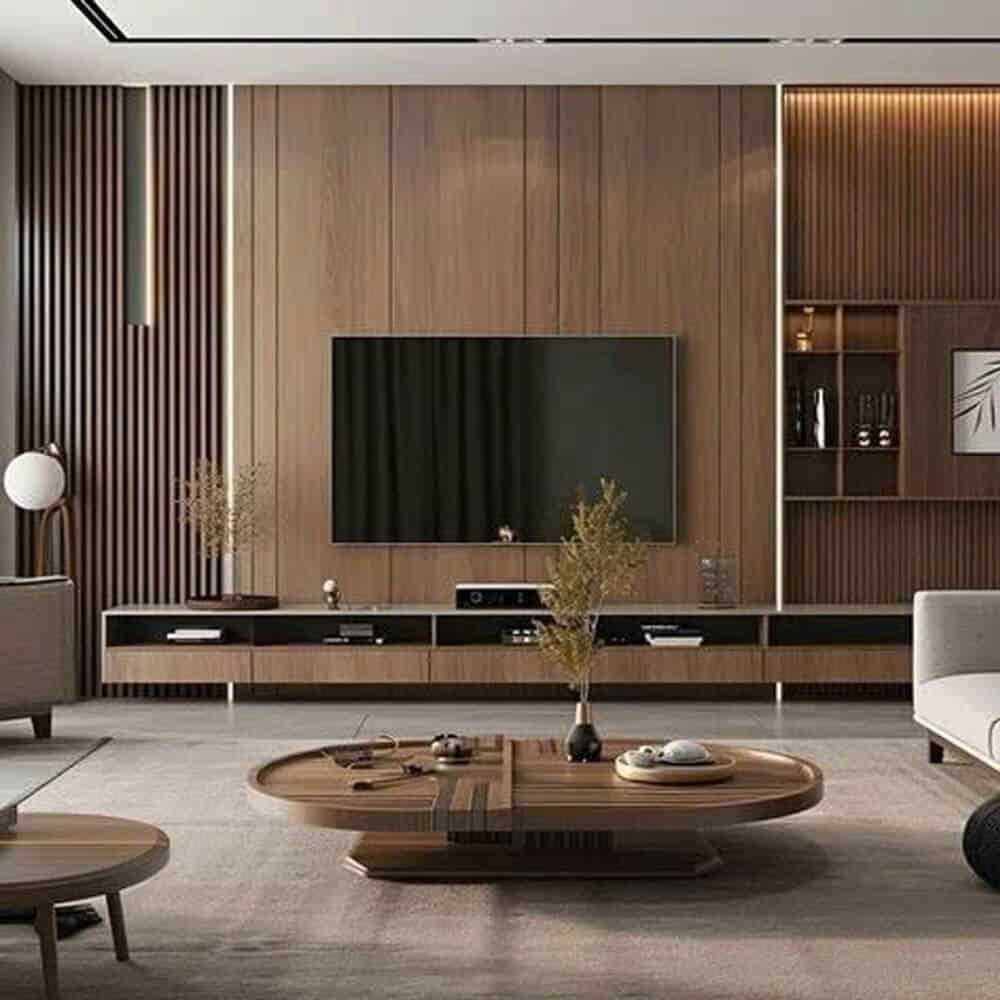 Thi công Vách Tivi - Giải Pháp Trang Trí Hiện Đại Cho Phòng Khách Của Bạn