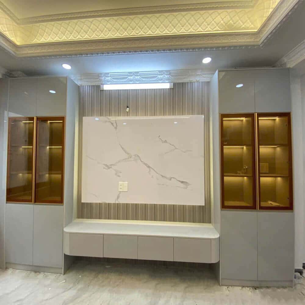 Thi công Vách Tivi - Giải Pháp Trang Trí Hiện Đại Cho Phòng Khách Của Bạn