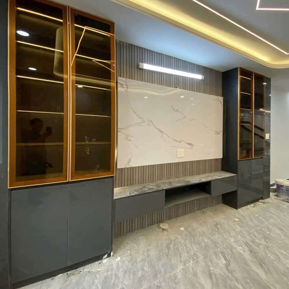 Thi công Vách Tivi - Giải Pháp Trang Trí Hiện Đại Cho Phòng Khách Của Bạn