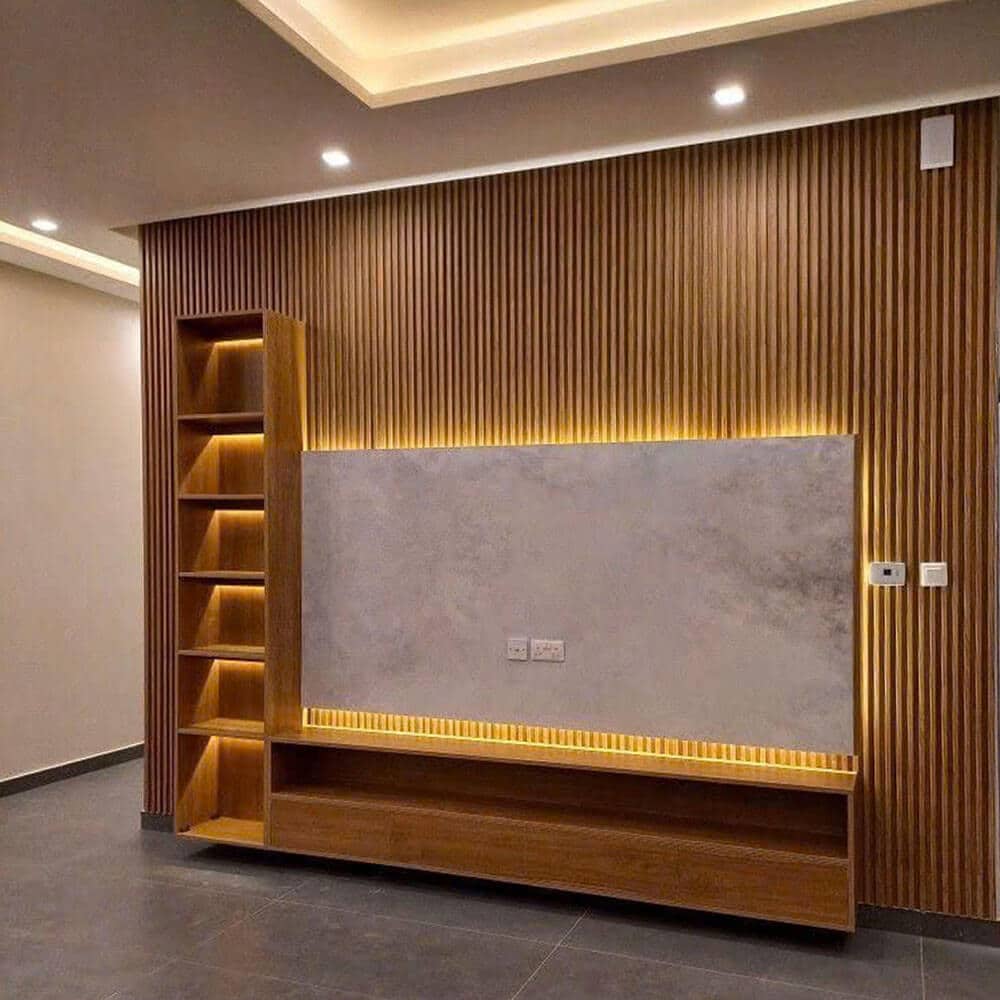 Thi công Vách Tivi - Giải Pháp Trang Trí Hiện Đại Cho Phòng Khách Của Bạn