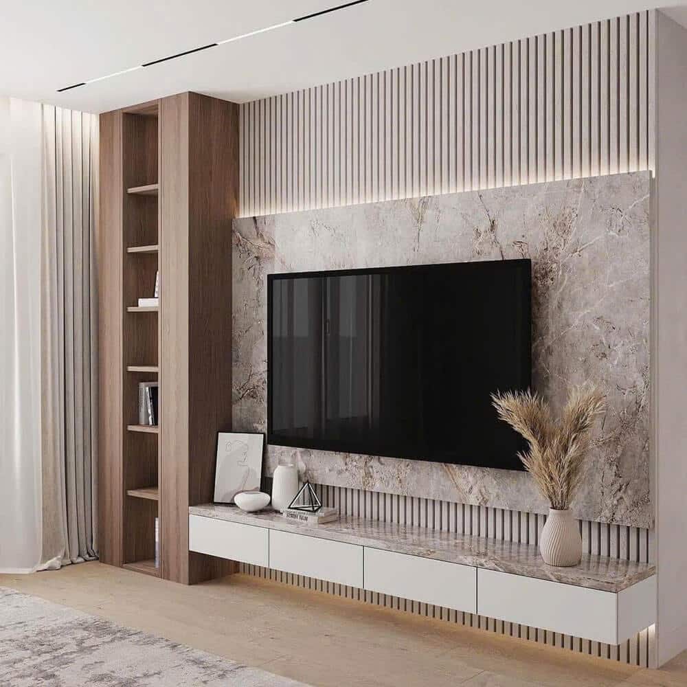 Thi công Vách Tivi - Giải Pháp Trang Trí Hiện Đại Cho Phòng Khách Của Bạn