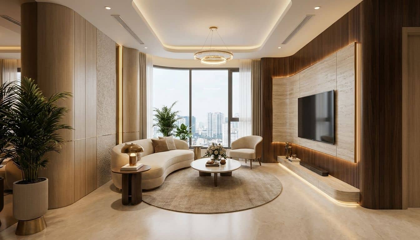 Tấm ốp than tre vân vỗ, vân đá được sử dụng trong nội thất hiện đại