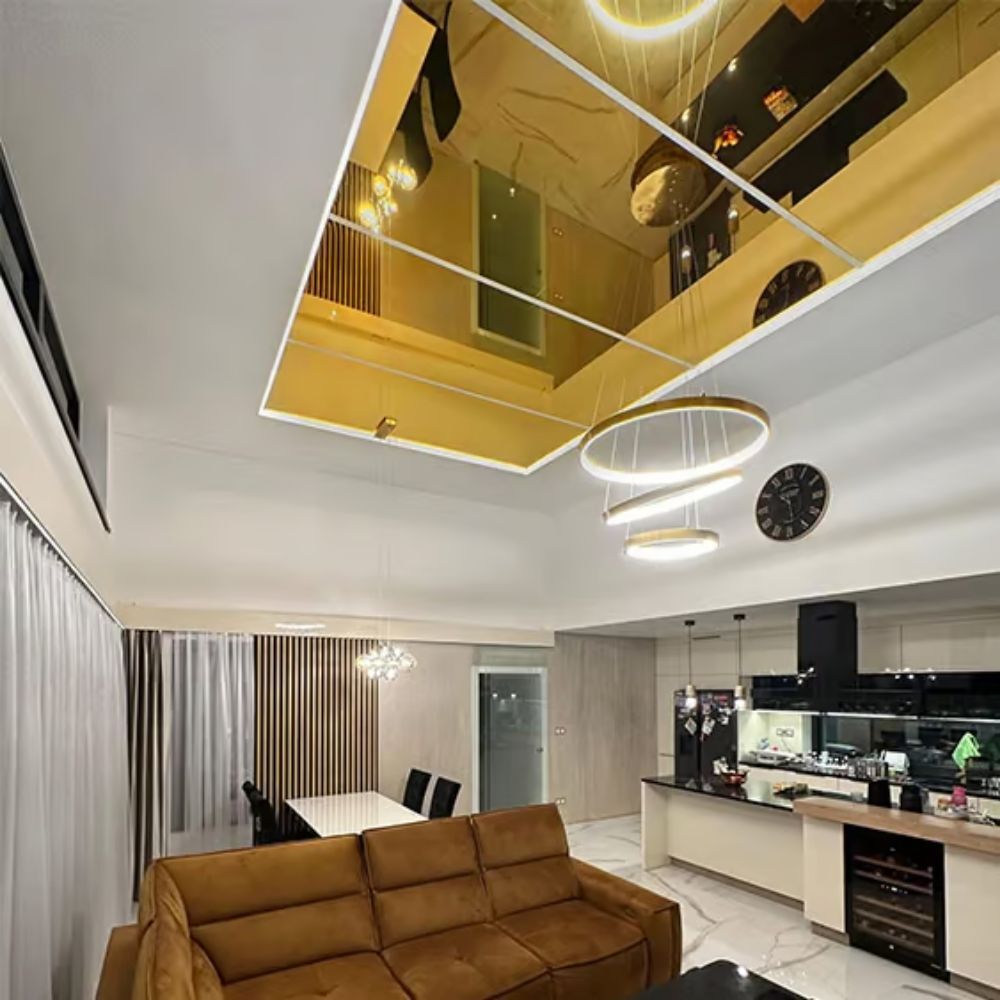 Tấm than tre TT-812 Tấm ốp sợi than tre Kosmos TT-812 có thiết kế tráng gương màu vàng