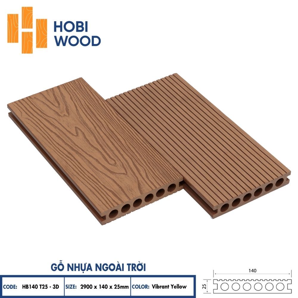 Sàn nhựa ngoài trời HB140T25 yellow Sàn nhựa ngoài trời HB140T25 yellow - Sàn ngoài trời Hobiwood