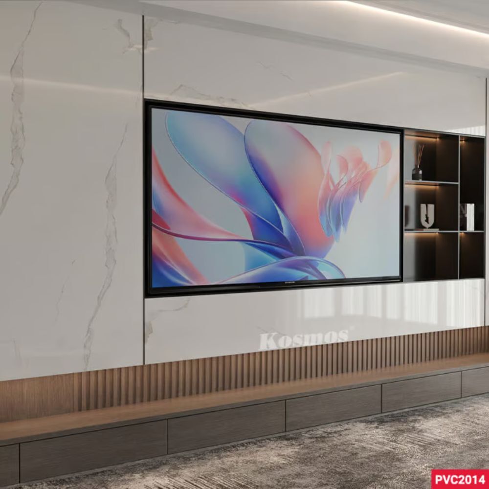 Tấm PVC vân đá Kosmos PVC2014 Mẫu Marble trắng sứ vân mây Ốp Tường PVC Vân Đá Trắng Sứ Vân Mây Kosmos PVC2014