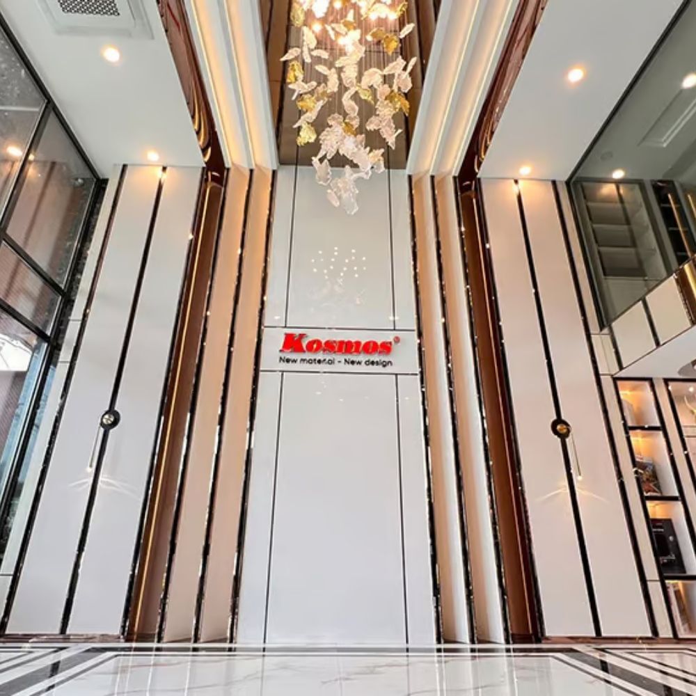 Tấm than tre TT-804 Tấm ốp tường sợi than tre Kosmos TT-804 vân đá trắng