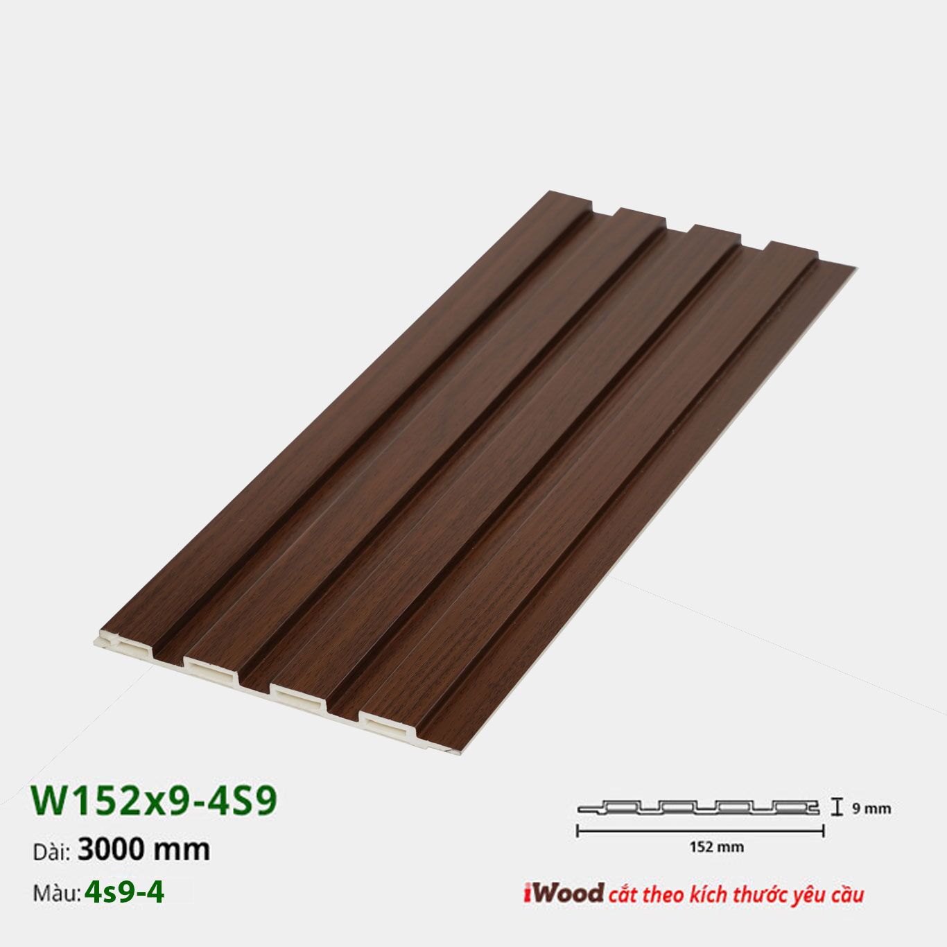 Tấm Lam nhựa giả gỗ iWood 4S9-2 - Tấm nhựa ốp tường, ốp trần Lam nhựa giả gỗ iWood 4S9-4
