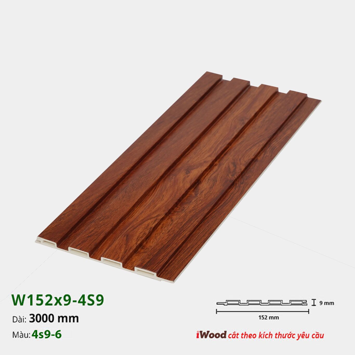 Tấm Lam nhựa giả gỗ iWood 4S9-2 - Tấm nhựa ốp tường, ốp trần Tấm Lam nhựa giả gỗ iWood 4S9-2 - Tấm nhựa ốp tường, ốp trần - Ảnh 4