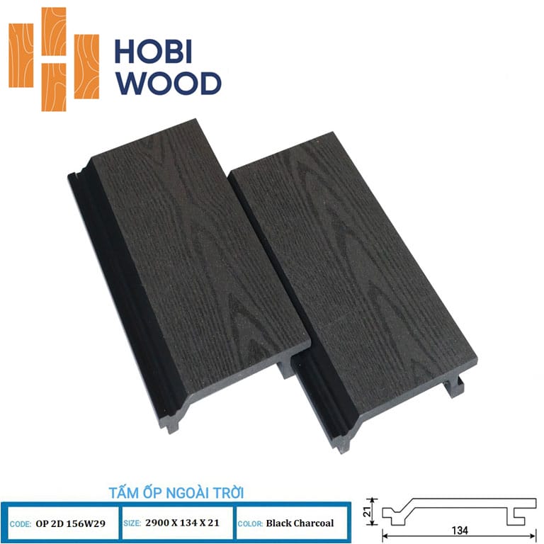 Tấm ốp tường ngoài trời Hobiwood màu đen - Gỗ nhựa ngoài trời Hobiwood Tấm ốp tường ngoài trời Hobiwood màu đen - Gỗ nhựa ngoài trời Hobiwood