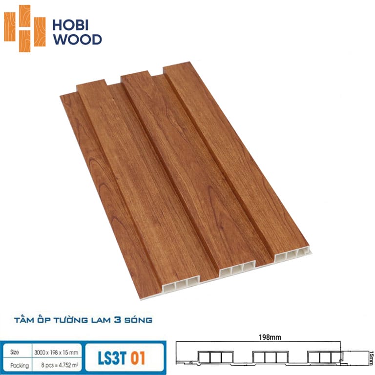 Tấm Nhựa ốp tường Hobiwood LS3T 02 - Tấm nhựa 3 sóng 15mm Tấm Nhựa ốp tường Hobiwood LS3T 02 - Tấm nhựa 3 sóng 15mm - Ảnh 11