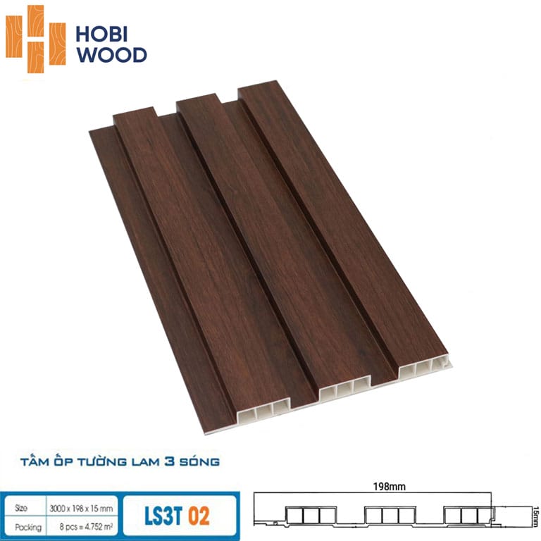 Tấm Nhựa ốp tường Hobiwood LS3T 02 - Tấm nhựa 3 sóng 15mm Tấm Nhựa ốp tường Hobiwood LS3T 02 - Tấm nhựa 3 sóng 15mm - Ảnh 10