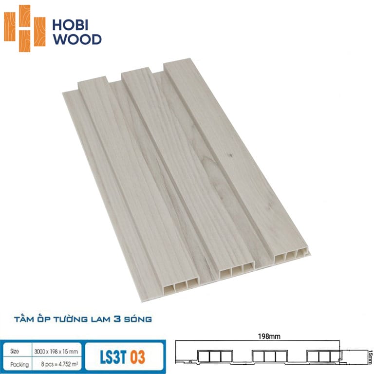 Tấm Nhựa ốp tường Hobiwood LS3T 02 - Tấm nhựa 3 sóng 15mm Tấm Nhựa ốp tường Hobiwood LS3T 02 - Tấm nhựa 3 sóng 15mm - Ảnh 9
