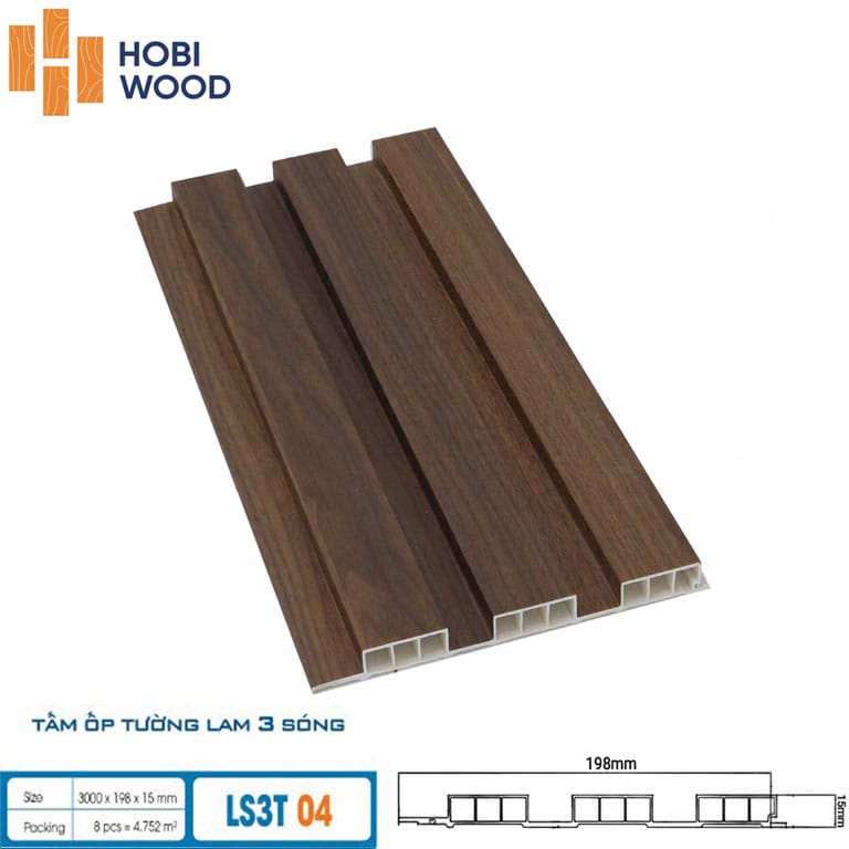 Tấm Nhựa ốp tường Hobiwood LS3T 02 - Tấm nhựa 3 sóng 15mm Tấm Nhựa ốp tường Hobiwood LS3T 02 - Tấm nhựa 3 sóng 15mm - Ảnh 8