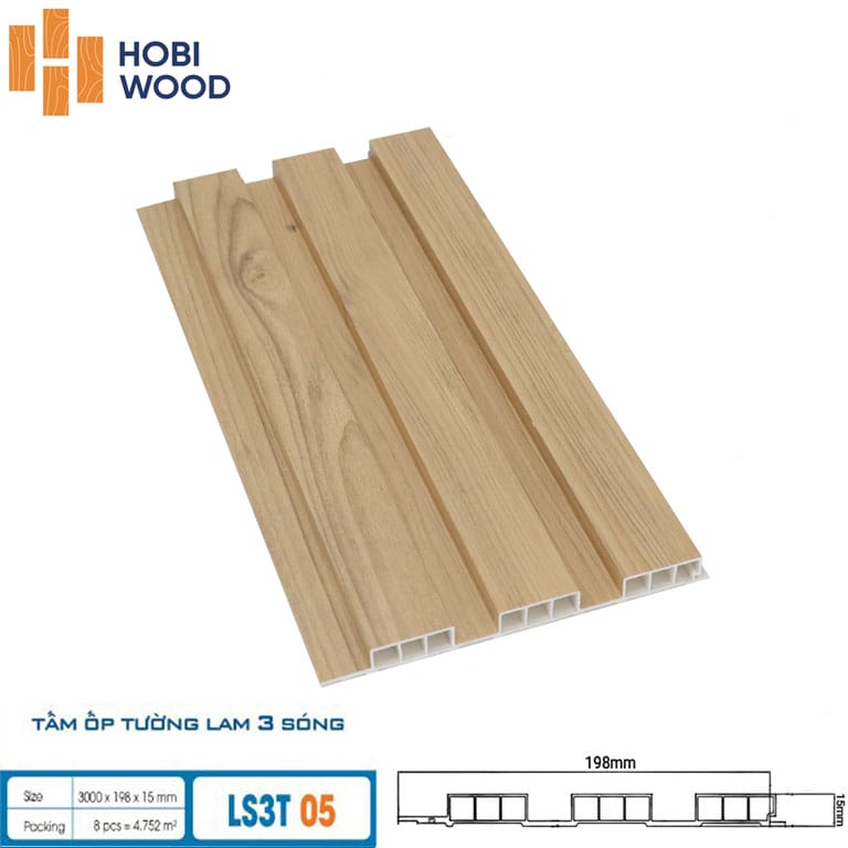 Tấm Nhựa ốp tường Hobiwood LS3T 02 - Tấm nhựa 3 sóng 15mm Tấm Nhựa ốp tường Hobiwood LS3T 02 - Tấm nhựa 3 sóng 15mm - Ảnh 7