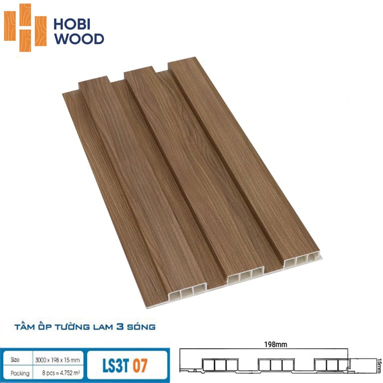 Tấm Nhựa ốp tường Hobiwood LS3T 02 - Tấm nhựa 3 sóng 15mm Tấm Nhựa ốp tường Hobiwood LS3T 02 - Tấm nhựa 3 sóng 15mm - Ảnh 5
