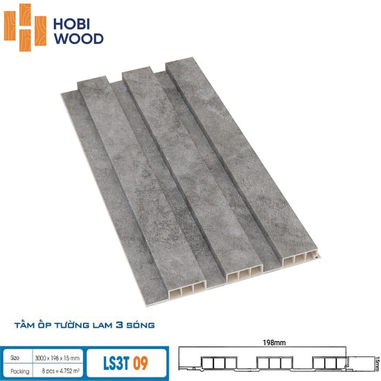 Tấm Nhựa ốp tường Hobiwood LS3T 02 - Tấm nhựa 3 sóng 15mm Tấm Nhựa ốp tường Hobiwood LS3T 02 - Tấm nhựa 3 sóng 15mm - Ảnh 3