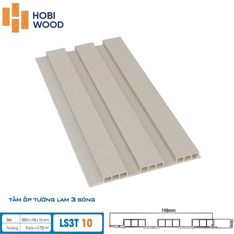 Tấm Nhựa ốp tường Hobiwood LS3T 02 - Tấm nhựa 3 sóng 15mm Tấm Nhựa ốp tường Hobiwood LS3T 02 - Tấm nhựa 3 sóng 15mm - Ảnh 2