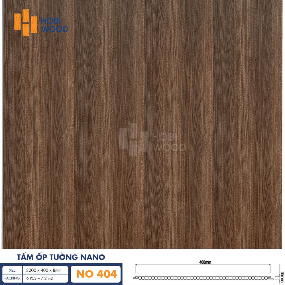 Tấm Nhựa Nano Hobiwood NO-404 – Tấm Ốp Vân Gỗ Nâu Tấm Nhựa Ốp Tường Hobiwood NO-404 - Nhựa giả gỗ ốp tường, ốp trần