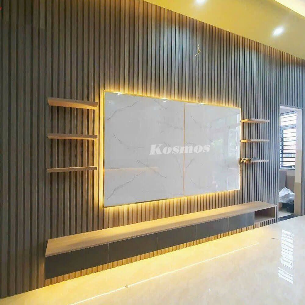 Vách Tivi TN06 - Hiện đại tối giản, Cân đối và đối xứng trong bố cục Vách Tivi TN06 - Hiện đại tối giản, Cân đối và đối xứng trong bố cục