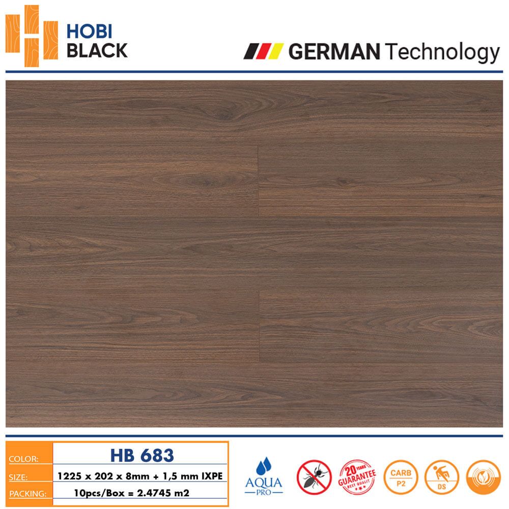 Sàn Gỗ Cốt Đen HB-683 - Sàn gỗ cao cấp Hobi Black Sàn gỗ cốt đen HB-683