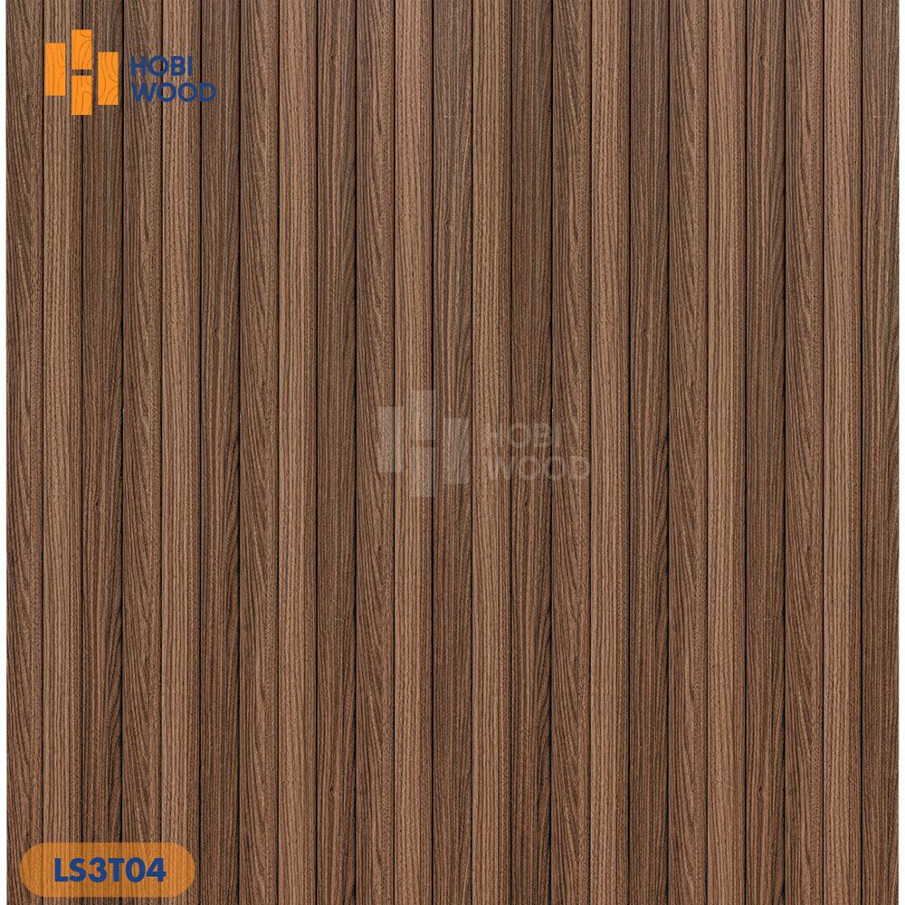 Tấm Nhựa Ốp Tường Giả Gỗ Cao Cấp Hobiwood LS3T04 - Màu gỗ nâu sẫm (Dark walnut) Tấm Nhựa Ốp Tường Giả Gỗ Cao Cấp Hobiwood LS3T04 - Màu gỗ nâu sẫm (Dark walnut) - Ảnh 3