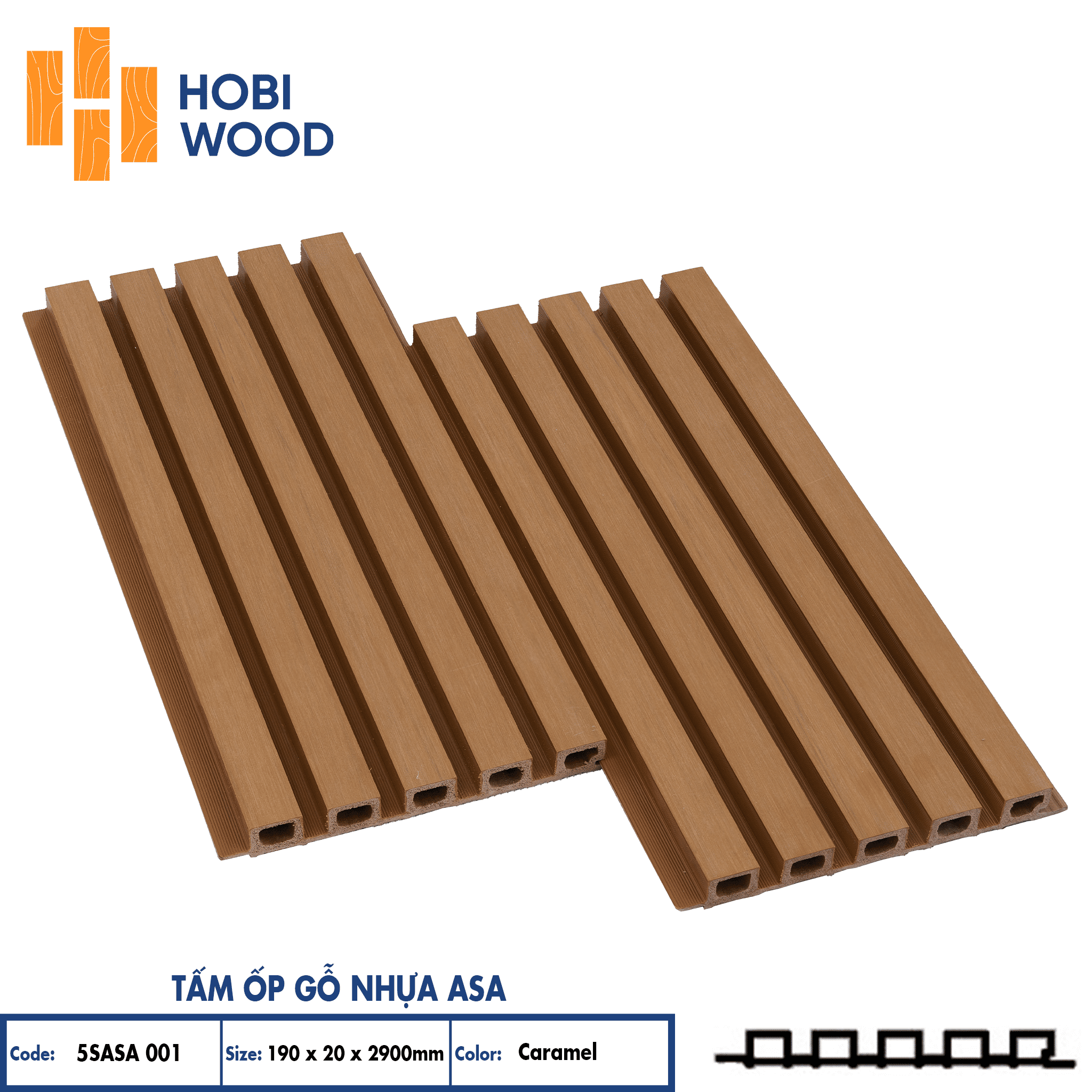 Tấm Ốp Gỗ Nhựa ASA 5SASA 001 - Màu Caramel Tấm Ốp Gỗ Nhựa ASA 5SASA 001 - Màu Caramel