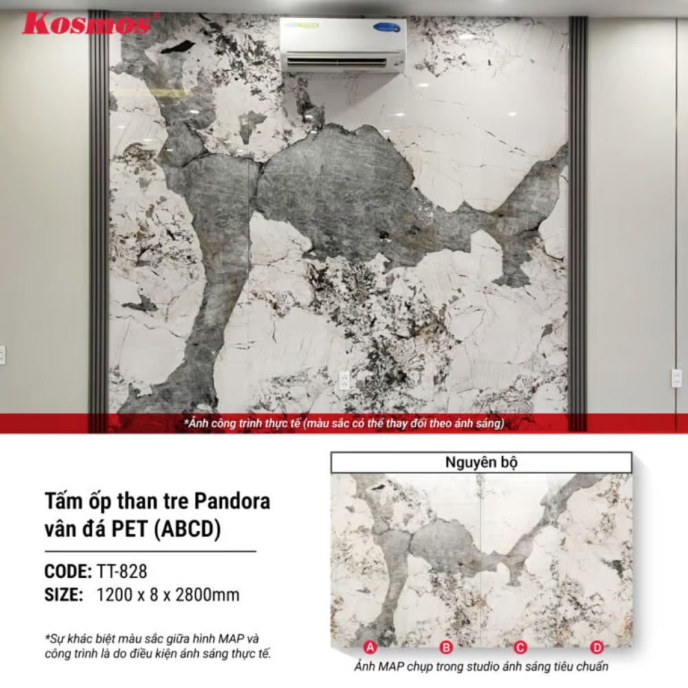 Tấm ốp than tre Kosmos TT-828 - Tấm ốp than tre Pandora Tấm ốp than tre Kosmos TT-828 - Tấm ốp than tre Pandora