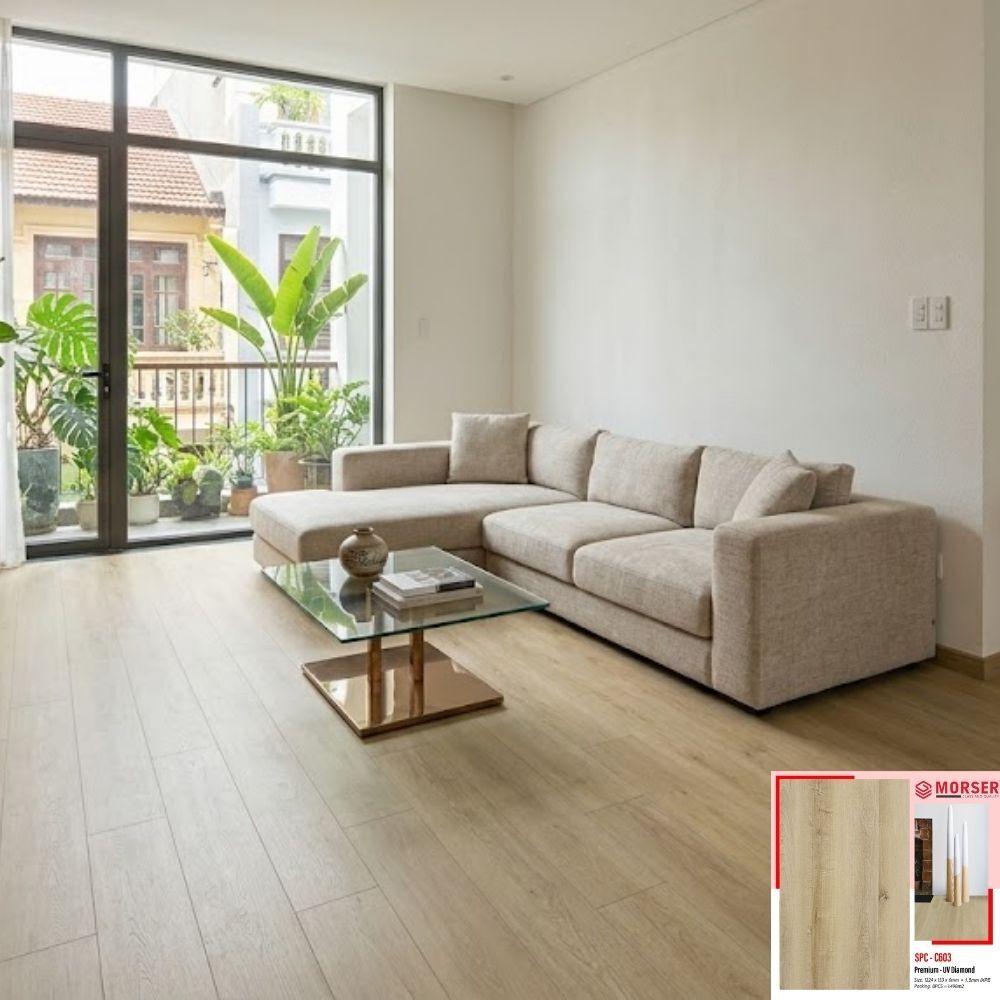 Sàn nhựa hèm khóa Morser C603 - Sàn nhựa spc cao cấp Sàn nhựa hèm khóa Morser C603 - Sàn nhựa spc cao cấp