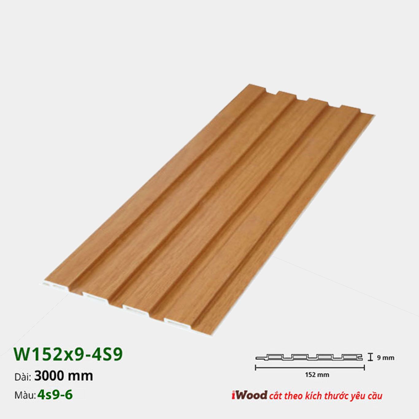 Tấm Lam nhựa giả gỗ iWood 4S9-5 - Lam sóng nhựa giả gỗ Tấm Lam nhựa giả gỗ iWood 4S9-5 - Lam sóng nhựa giả gỗ - Ảnh 2