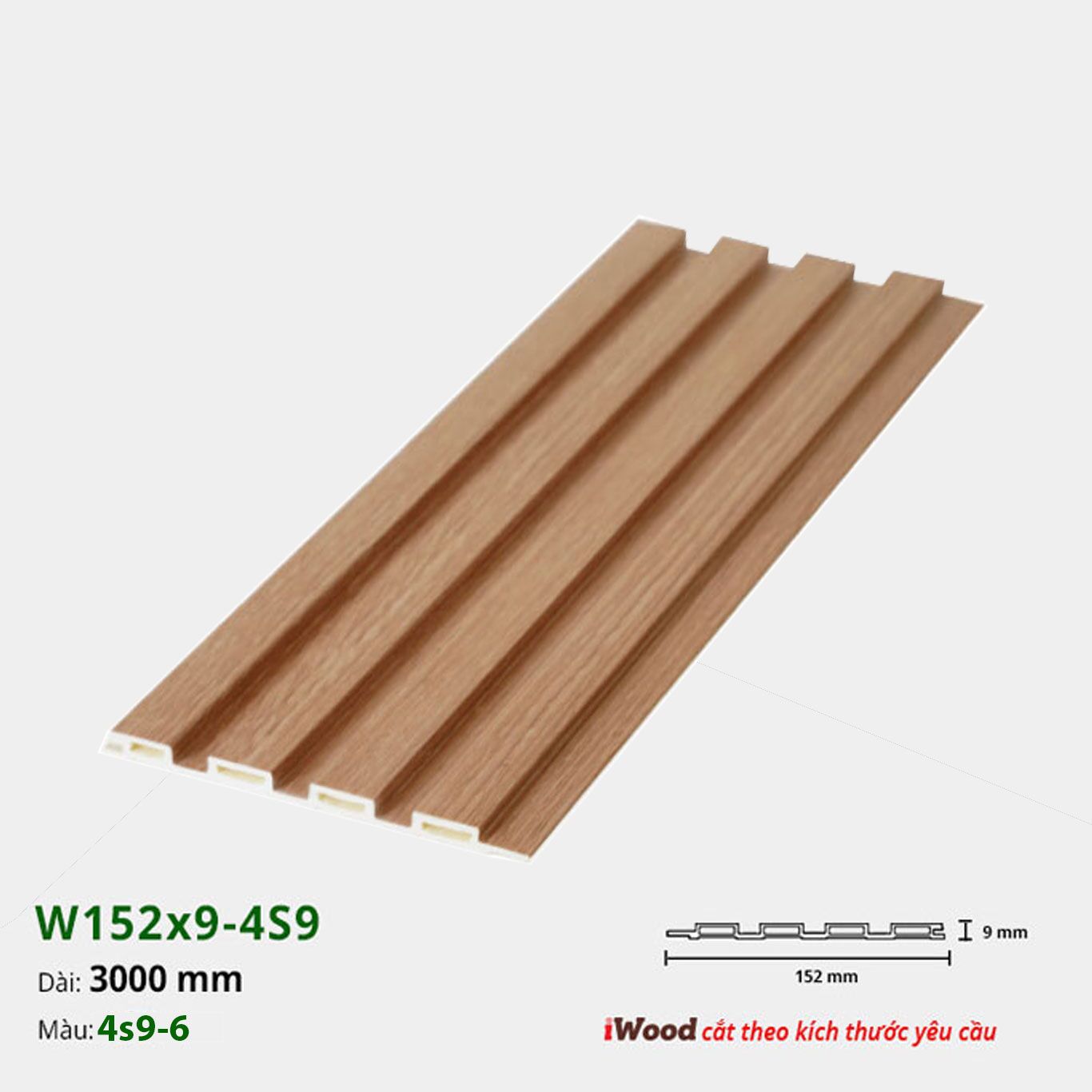 Tấm Lam nhựa giả gỗ iWood 4S9-5 - Lam sóng nhựa giả gỗ Tấm Lam nhựa giả gỗ iWood 4S9-5 - Lam sóng nhựa giả gỗ - Ảnh 3