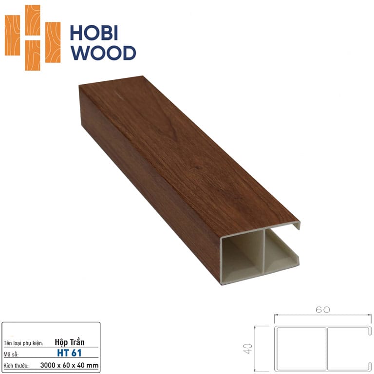 Lam treo trần nhựa giả gỗ Hobiwood HT64 - Màu nâu gỗ óc chó Lam treo trần nhựa giả gỗ Hobiwood HT64 - Màu nâu gỗ óc chó - Ảnh 2