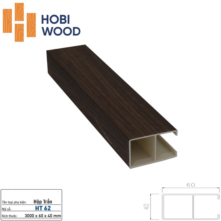 Lam treo trần nhựa giả gỗ Hobiwood HT64 - Màu nâu gỗ óc chó Lam treo trần nhựa giả gỗ Hobiwood HT64 - Màu nâu gỗ óc chó - Ảnh 3