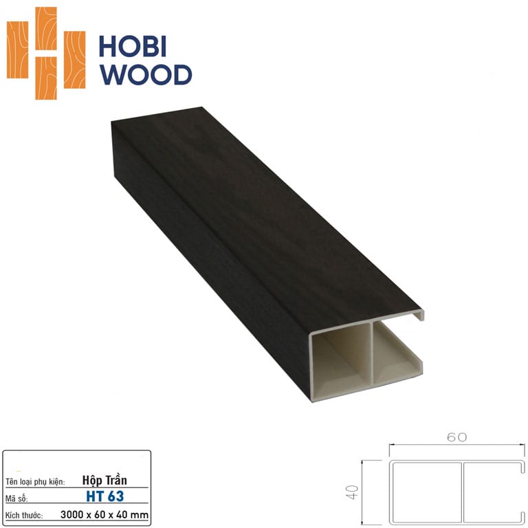 Lam treo trần nhựa giả gỗ Hobiwood HT64 - Màu nâu gỗ óc chó Lam treo trần nhựa giả gỗ Hobiwood HT64 - Màu nâu gỗ óc chó - Ảnh 4