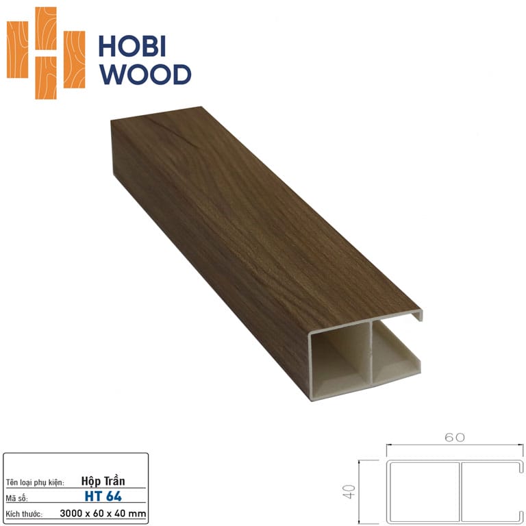 Lam treo trần nhựa giả gỗ Hobiwood HT64 - Màu nâu gỗ óc chó Lam treo trần nhựa giả gỗ Hobiwood HT64 - Màu nâu gỗ óc chó - Ảnh 5