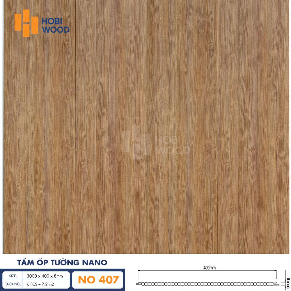 Tấm Nhựa Ốp Tường Hobiwood NO-407 - Nhựa giả gỗ ốp tường, ốp trần Tấm Nhựa Ốp Tường Hobiwood NO-407 - Nhựa giả gỗ ốp tường, ốp trần