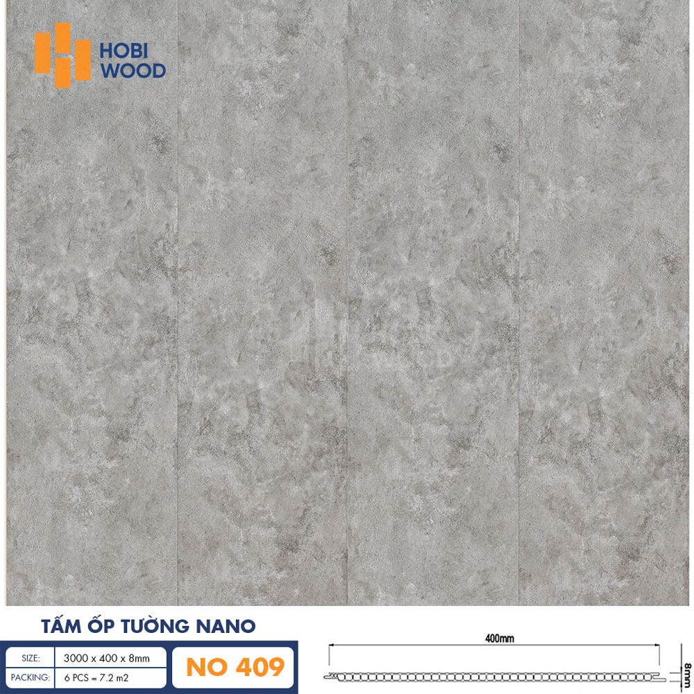 Tấm Nhựa Nano Hobiwood NO-409 – Tấm Ốp Vân Xi Măng Tấm Nhựa Ốp Tường màu bê tông Hobiwood NO-409