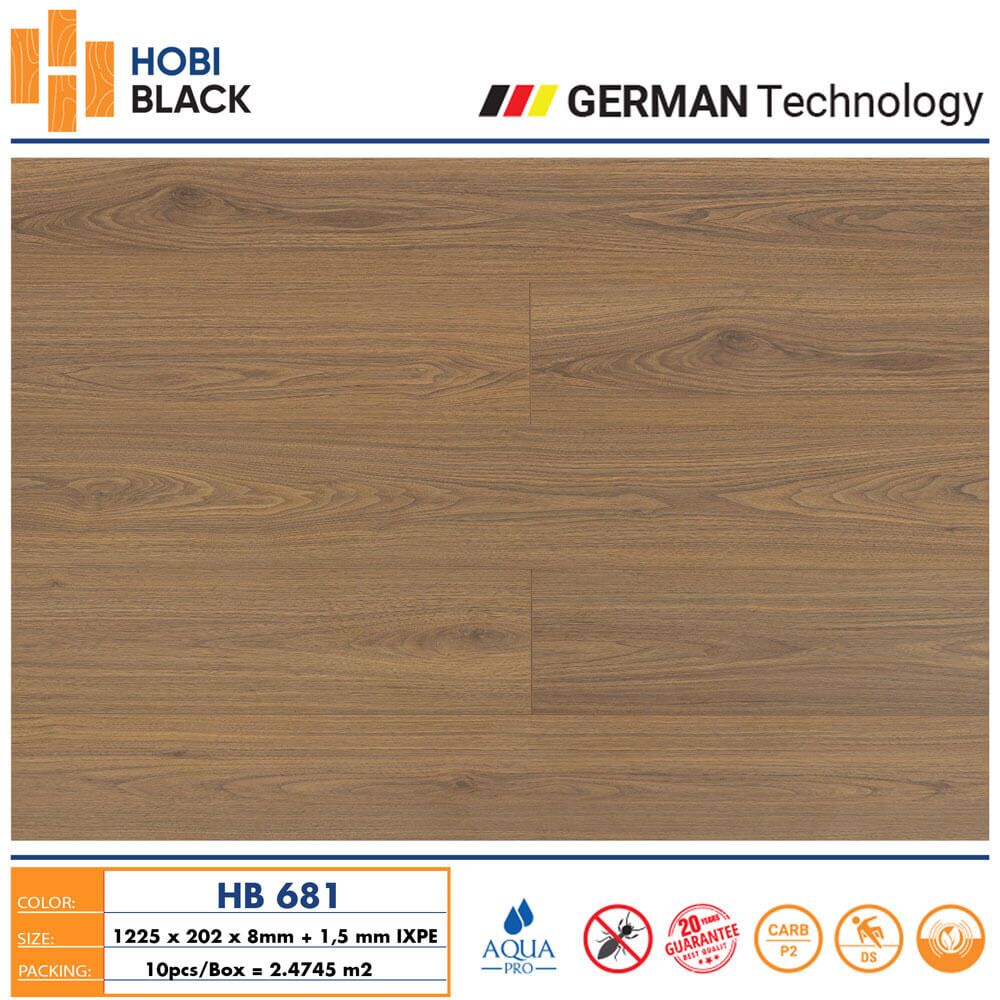Sàn Gỗ Cốt Đen HB-681 - Sàn gỗ cao cấp Hobi Black Sàn gỗ cốt đen HB-681