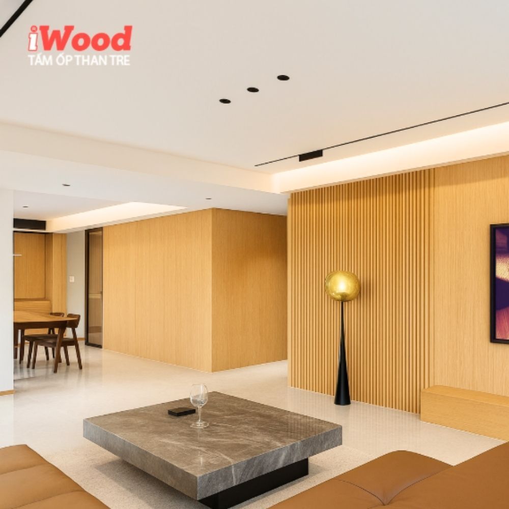 Tấm ốp than tre vân gỗ WG-2 iWood- Vân gỗ sồi vàng đậm ấm áp Tấm ốp than tre vân gỗ WG-2 iWood- Vân gỗ sồi vàng đậm