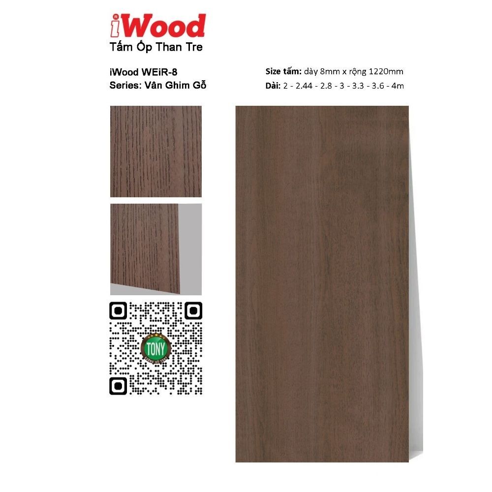 Tấm Ốp Than Tre Vân Gỗ WEiR-8 iWood - Màu Nâu Trầm Tấm Ốp Than Tre Vân Gỗ WEiR-8 iWood - Màu Nâu Trầm