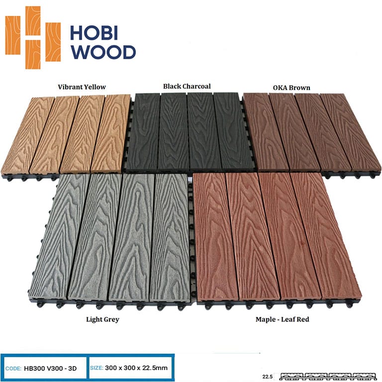 Vỉ gỗ nhựa ngoài trời Hobi Wood Black - Sàn gỗ ban công Vỉ gỗ nhựa ngoài trời Hobi Wood Black - Sàn gỗ ban công - Ảnh 3