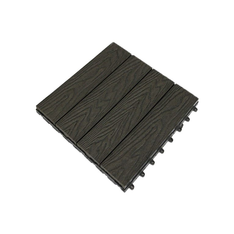 Vỉ gỗ nhựa ngoài trời Hobi Wood Black - Sàn gỗ ban công Sàn gỗ ban công Hobiwood 3D màu black