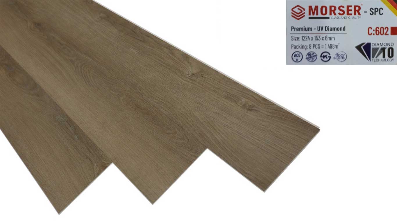 Sàn nhựa hèm khóa Morser C602 - Màu nâu vàng Sàn nhựa hèm khóa Morser C602 - Màu nâu vàng - Ảnh 3