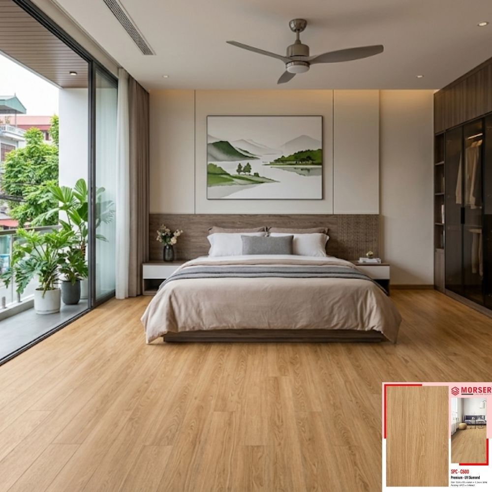 Sàn nhựa hèm khóa Morser C600 - Màu gỗ sồi tự nhiên (oak natural) Sàn nhựa hèm khóa Morser C600 - Màu gỗ sồi tự nhiên (oak natural)
