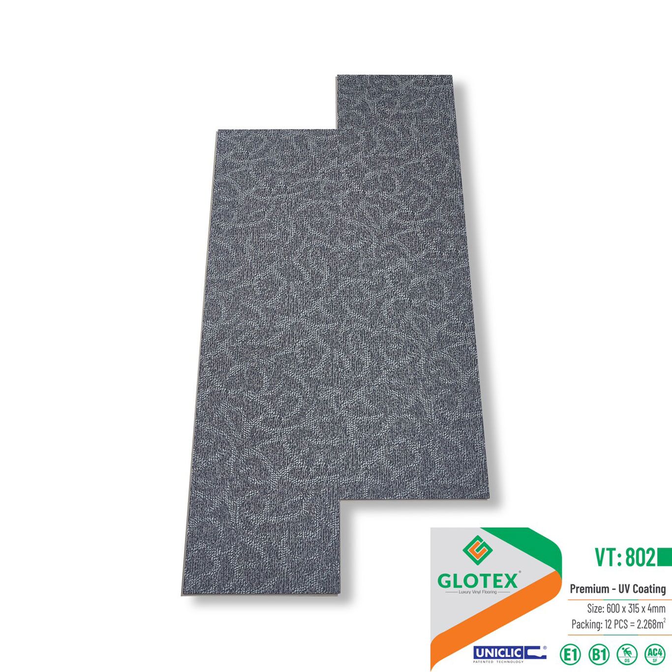 Sàn nhựa Glotex 4mm bản lớn- Sàn nhựa hèm khóa Glotex Sàn nhựa Glotex 4mm VT802