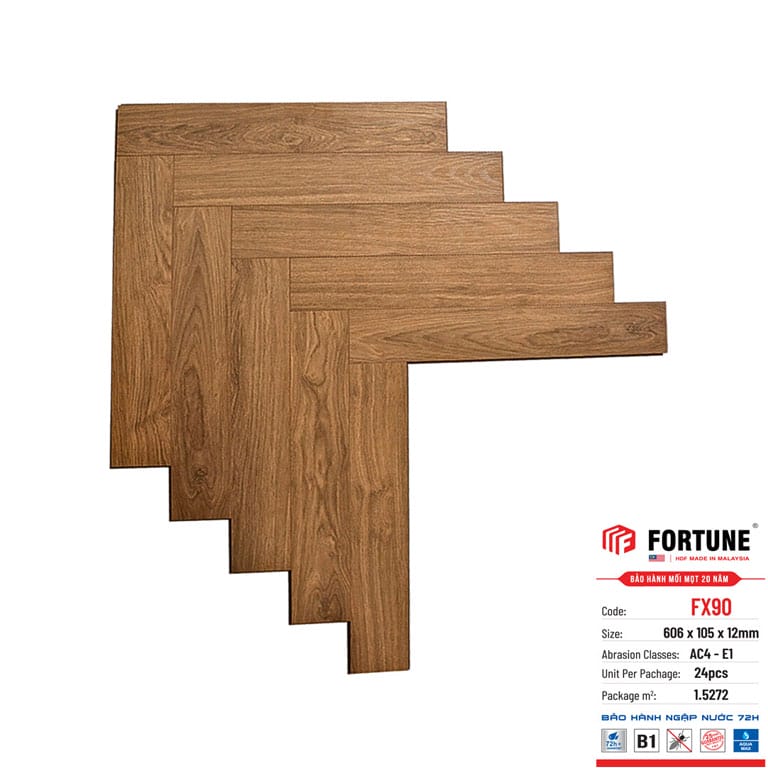Sàn Gỗ Fortune FX90 - Sàn Gỗ Xương Cá Malaysia Sàn Gỗ Fortune FX90 - Sàn Gỗ Xương Cá Malaysia - Ảnh 4
