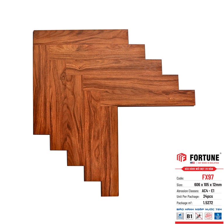 Sàn Gỗ Fortune FX90 - Sàn Gỗ Xương Cá Malaysia Sàn Gỗ Fortune FX90 - Sàn Gỗ Xương Cá Malaysia - Ảnh 3